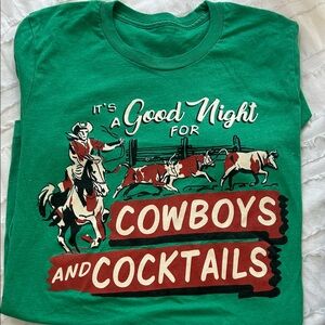 Green Cowboy Graphic T-shirt